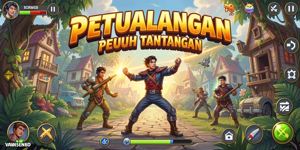 Tampilan gameplay dinamis di 6CF dengan tantangan yang seru.
