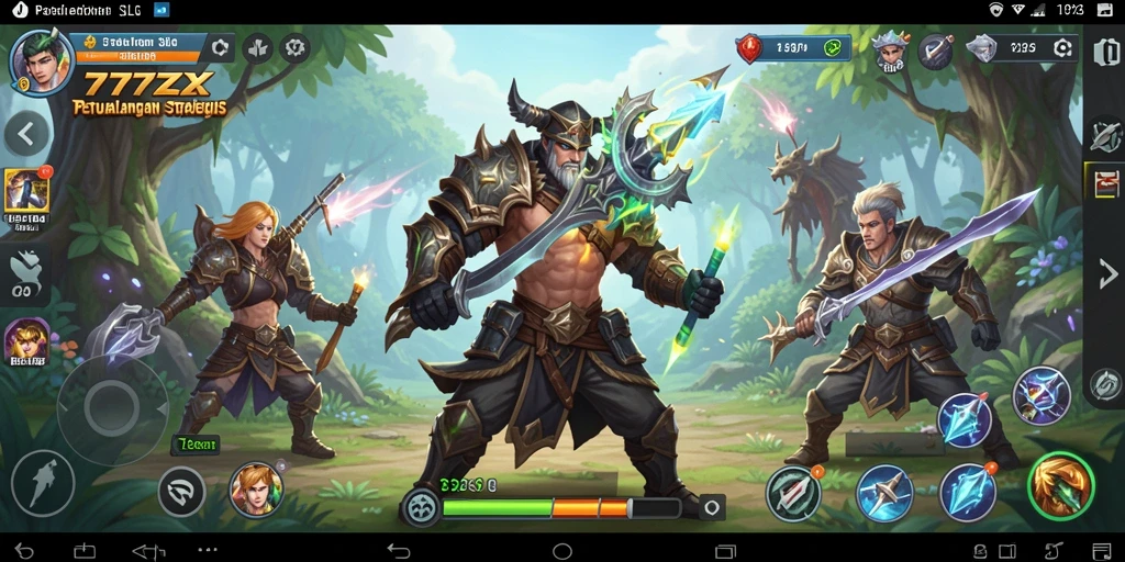 Screenshot gameplay 777ZX menunjukkan pertempuran taktis yang mendebarkan.