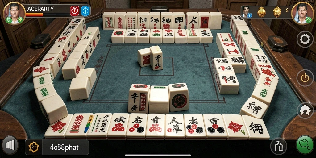Screenshot gameplay ACEPARTY dengan tampilan menawan saat bermain Mahjong.