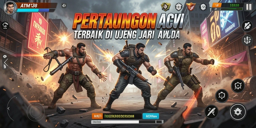 Screenshot gameplay ATM138 menampilkan aksi bertarung yang mendebarkan.
