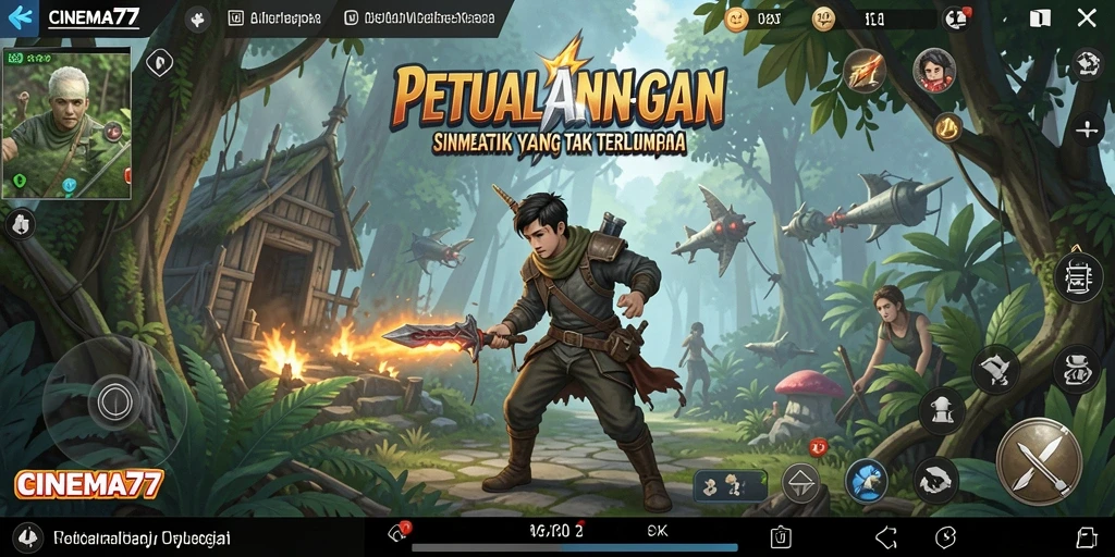 Tampilan gameplay CINEMA77 yang menampilkan petualangan seru.
