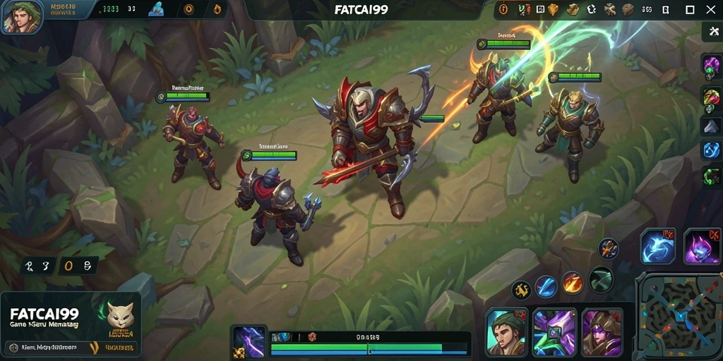 Tangkapan layar gameplay FATCAI99 yang menampilkan aksi seru di arena MOBA.