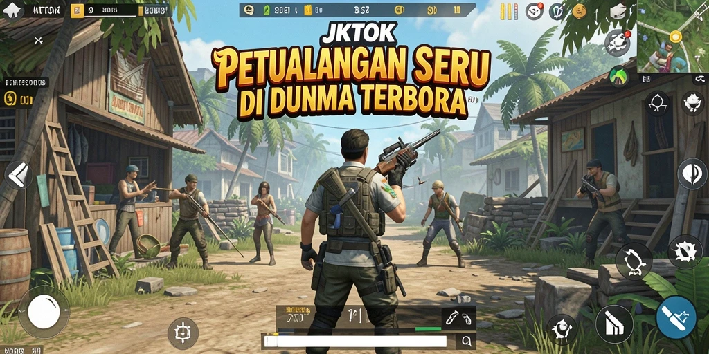 Screenshot gameplay JKTOK yang menunjukkan dunia terbuka yang luas.