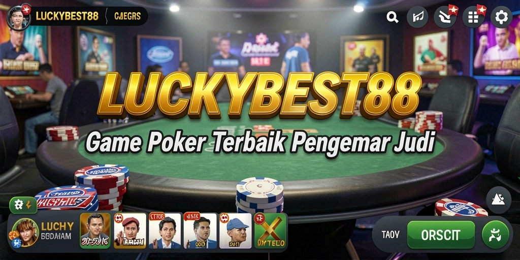 Tampilan gameplay poker yang menegangkan di LUCKYBEST88.