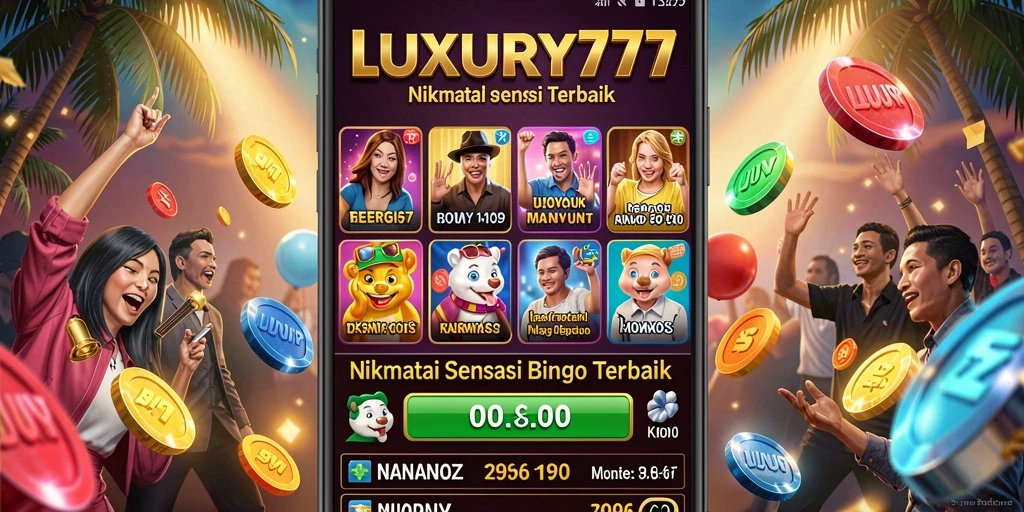 Screenshot LUXURY777 menampilkan gameplay Bingo yang seru
