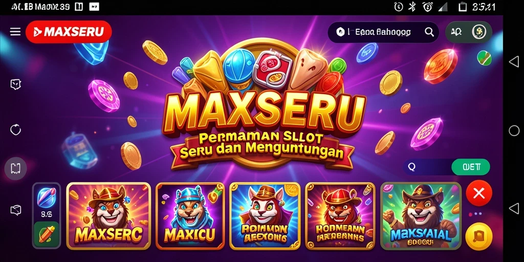 Tampilan gameplay MAXSERU yang menarik dan penuh aksi.