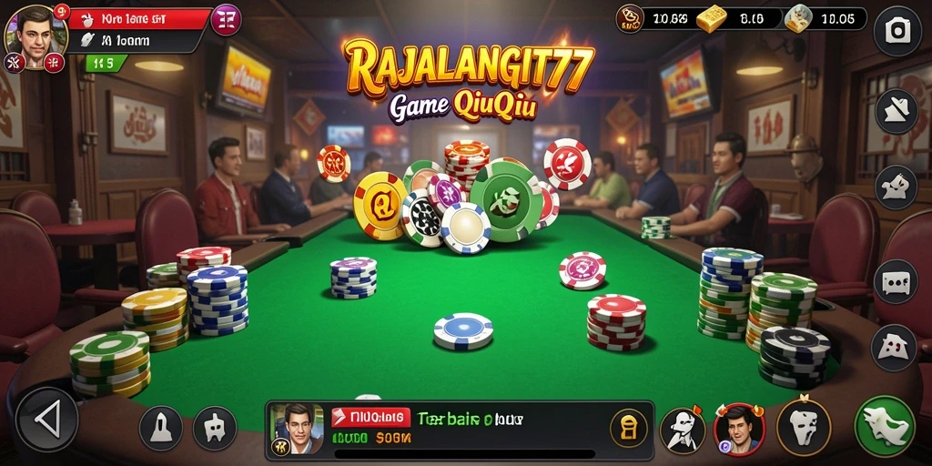 Screenshot utama RAJALANGIT77 menampilkan gameplay QiuQiu yang seru dan menantang.