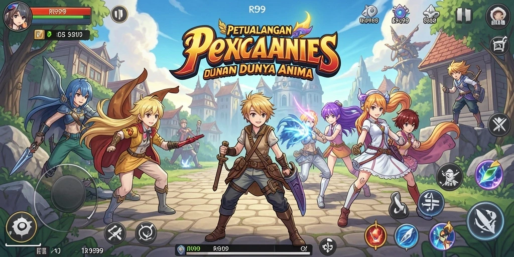 Tampilan gameplay epik dalam dunia anime yang menakjubkan.