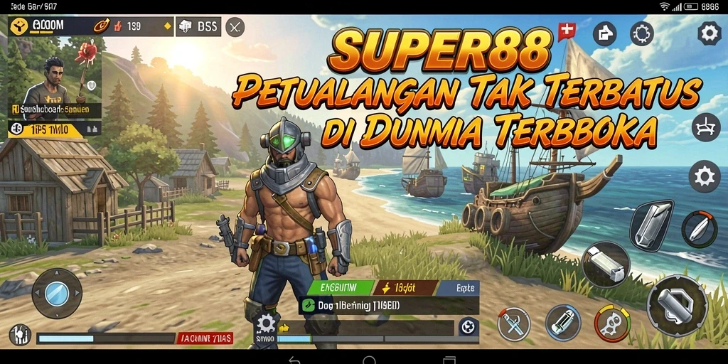 Tampilan gameplay <strong>SUPER88</strong> yang menakjubkan dari dunia terbuka.